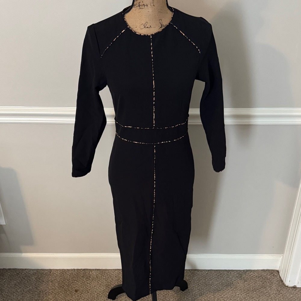 Zara Elegant Black Long Sleeve Dress